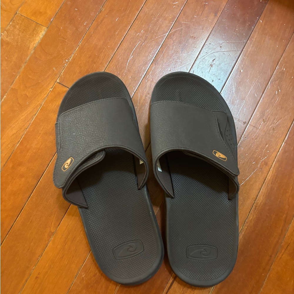 Black Slide Sandals with Logo